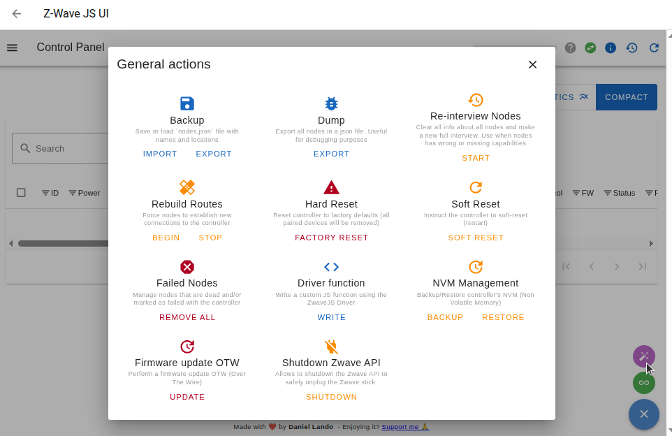 Screenshot showing the Reconfigure ZHA dialog